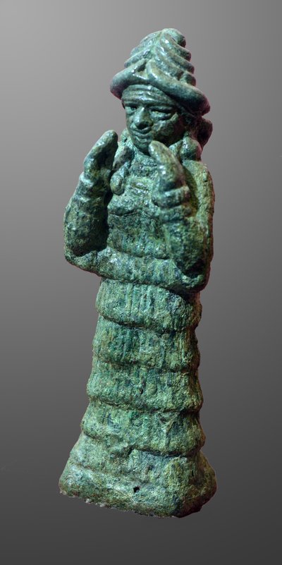 Bronze figurine of guardian goddess LAMA, Mesopotamia c.2035-1794 BC by Mesopotamian Mesopotamian