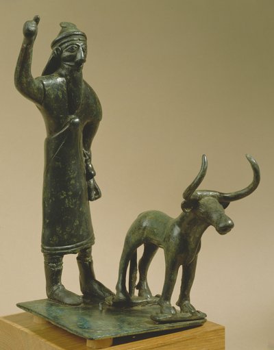 Man with a Bull, from Ur, Hammurabi Period, c.1800-1600 BC by Mesopotamian Mesopotamian