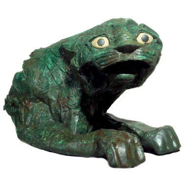 Mesopotamia: Bronze Statue and Lion Limestone by Mesopotamian Mesopotamian