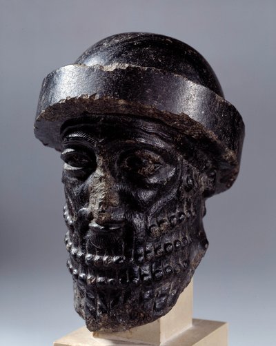 Head carved in diorite called Hammurabi by Mesopotamian Mesopotamian