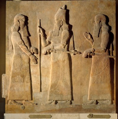 Oriental Antiquities: Detail of an Alabaster Relief Representing Sargon II Giving Orders by Mesopotamian Mesopotamian