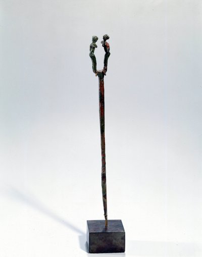 Pin with a Head Decorated with Two Characters by Mesopotamian Mesopotamian