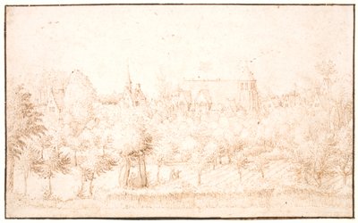 A Village behind Trees by Mesteren for de små landskaber