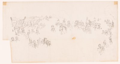 Drawing of the Painting Depicting the Battle of Waterloo by Met and Meylink