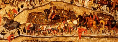 Blessed Be the Host of the King of Heaven (detail): Warriors Range: Ivan IV, Vladimir Monomakh, Vladimir I, Boris and Gleb, 1550s by Metropolitan of Moscow Athanasius