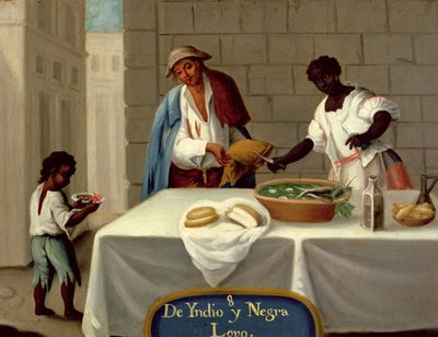 An American Indian Man and his Black Wife, from a Series on Mixed Race Marriages in Mexico by Mexican School