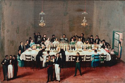 Banquet in Honor of General Antonio Leon in Oaxaca, Mexico by Mexican School