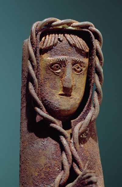 Candle holder with a figure of Jesus by Mexican School