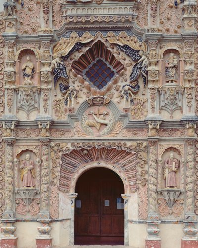 Facade of the Franciscan Mission Church of Saint Francis, 1754-62 by Mexican School