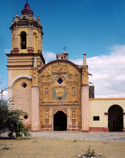 Facade of the Franciscan Mission Church of the Archangel Saint Michael at Conca, 1754-58 by Mexican School