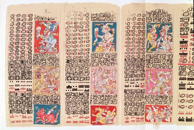 Facsimile copy of a page of the Dresden Codex by Mexican School
