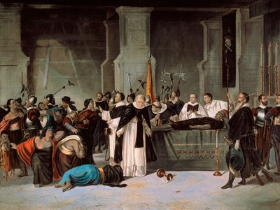 Funeral of Atahualpa, August 1533 by Mexican School