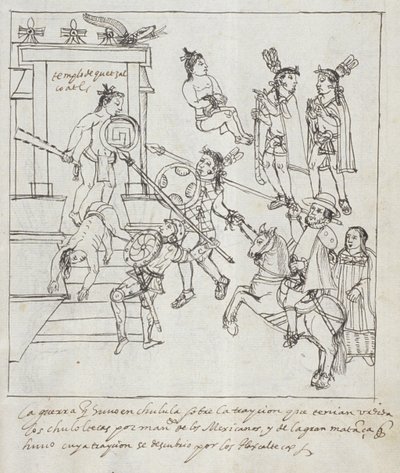 Evangelical Battle, from Historia de Tlaxcala by Diego Munoz Camargo by Mexican School