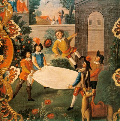 Scene from Don Quixote of the Channel by Miguel de Cervantes by Mexican School