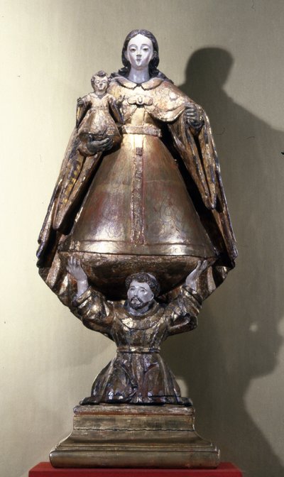 St. Francis Sustaining the Madonna and Child by Mexican School
