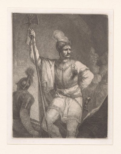Soldier with Halberd and Helmet by Michał Płoński