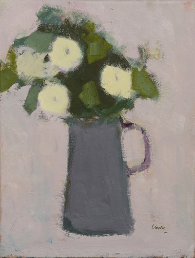 White Flowers, Grey Jug by Michael (BACS) Clark