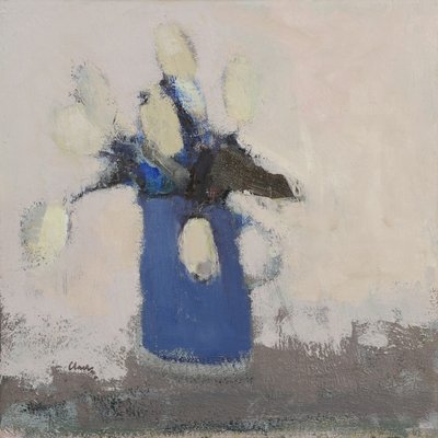 White Tulips Blue Jug, 2017 by Michael (BACS) Clark