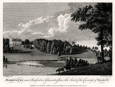 Barrington, near Burford in Gloucestershire, the Seat of the Countess of Talbot by Michael Angelo Rooker