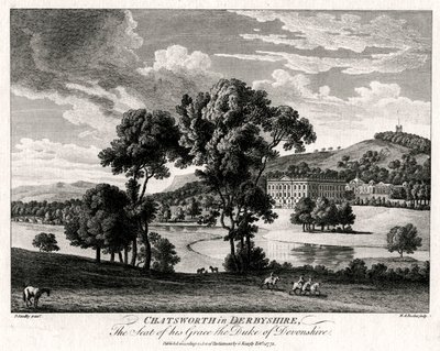 Chatsworth in Derbyshire, The Seat of His Grace the Duke of Devonshire by Michael Angelo Rooker