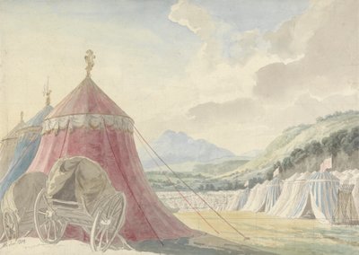 Design for the Haymarket Theatre: "The Battle of Hexham" by Colman the Younger by Michael Angelo Rooker