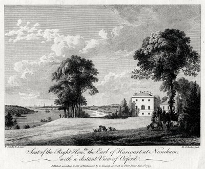 Seat of the Right Honourable the Earl of Harcourt at Nuneham, with a Distant View of Oxford, 1775 by Michael Angelo Rooker