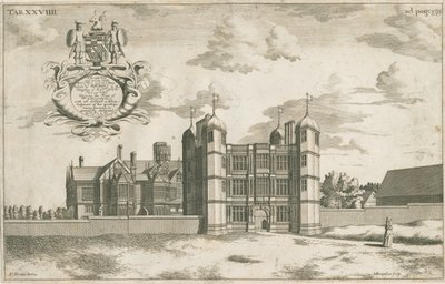 Tixall Hall and Gatehouse (engraving) by Michael Burghers