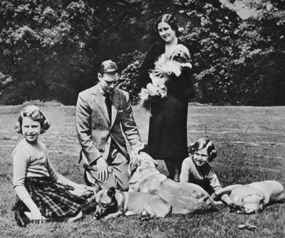 Royal family as a happy group of dog lovers by Michael Chance