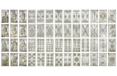 Extremely rare set of 52 playing cards engraved in the four Italian suits, Augsburg by Michael Froemmer
