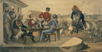 A Coffee Party at a Military Station in India, c.1850 by Michael Hanhart