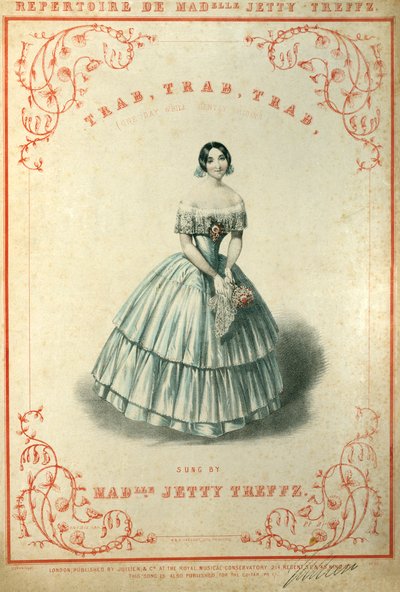 Trab, Trab, Trab (or, One Day While Gently Riding) Score Cover, from the Repertoire de Madelle Jetty Treffz by Michael Hanhart