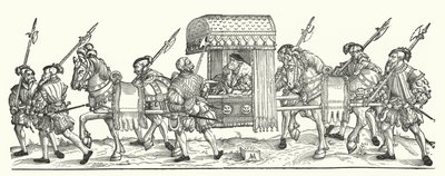A German elector travelling by litter by Michael Ostendorfer