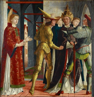 Pope Sixtus II Bids Farewell to St. Lawrence by Michael Pacher
