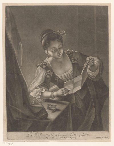 Young Woman Reading a Letter by Michael Schnell