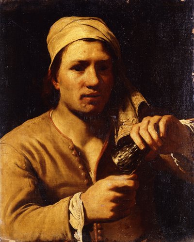 A Young Man in a Turban holding a Roemer: The Fingernail Test by Michael Sweerts