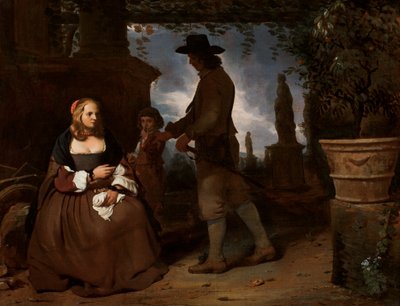 A Young Couple and a Boy in a Garden by Michael Sweerts