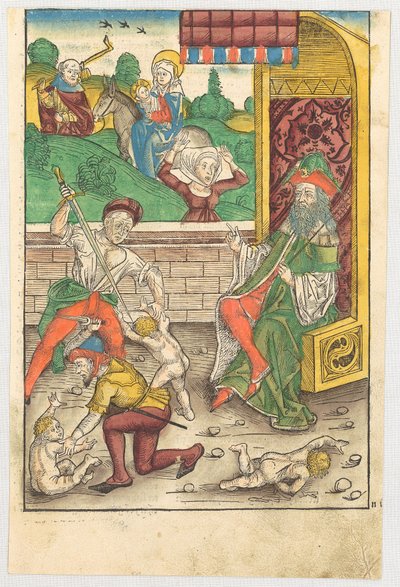 Massacre of the Innocents [Foreground] and Flight into Egypt [Background] by Michael Wolgemut
