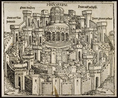 Jerusalem from the Schedels Chronicle of the World by Michael Wolgemut