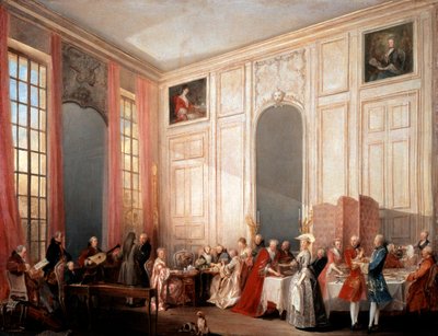 English Tea Party with the Prince of Conti at the Temple, 1766 by Michel Barthelemy Ollivier