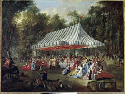 Banquet in the Park by Michel Barthelemy Ollivier or Olivier