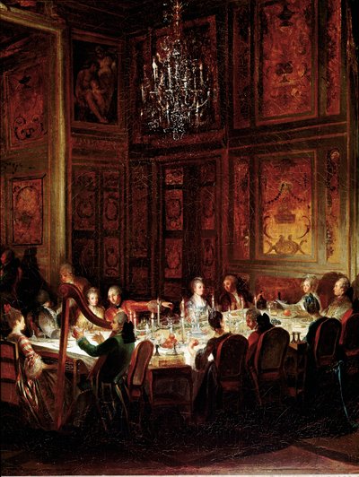 Dinner of Prince Louis Francois de Conti, Palace of the Temple (detail) by Michel Barthelemy Ollivier or Olivier