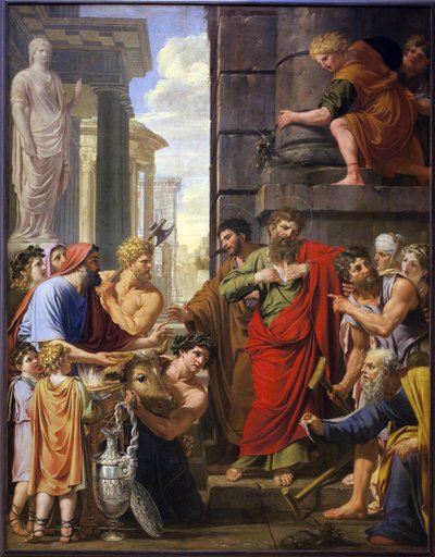 Saint Paul and Saint Barnabas refusing divine honours in Lystra by Michel Corneille