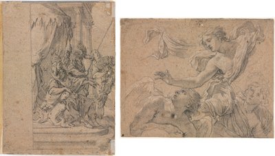 Studies of Angels (recto); Panthea before Cyrus? (verso) by Michel Dorigny