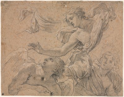 Studies of Angels recto, Panthea before Cyrus verso, 1655-1660 by Michel Dorigny
