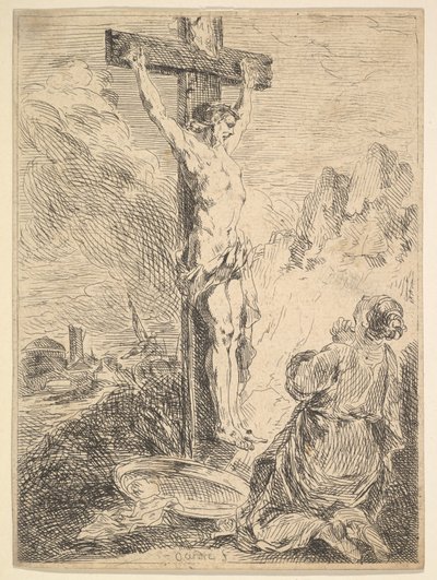 Mary Magdalene Praying at the Foot of the Cross by Michel Francois Dandre Bardon
