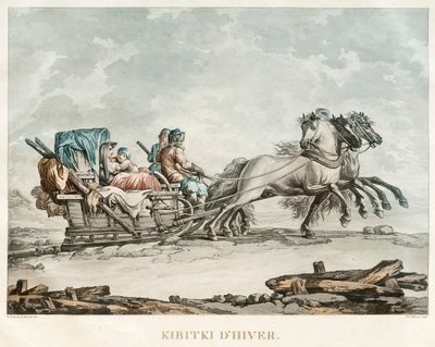 Kibitka, 1810s by Michel Francois Damam Demartrait