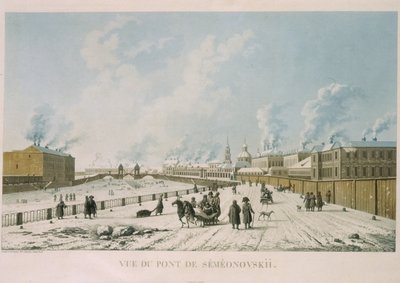 The Semyonovsky Bridge in Saint Petersburg, 1813 by Michel Francois Damam Demartrait