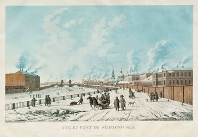 The Semyonovsky Bridge in Saint Petersburg, 1813 by Michel Francois Damam Demartrait