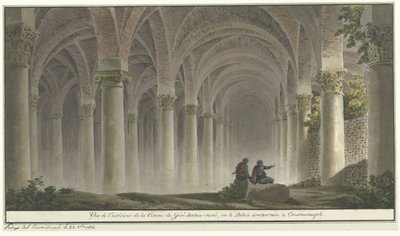 Interior in Constantinople (View of the Interior of the Cistern of Yerebatan Sarayi, or the Underground Palace in Constantinople) by Michel François Preaulx