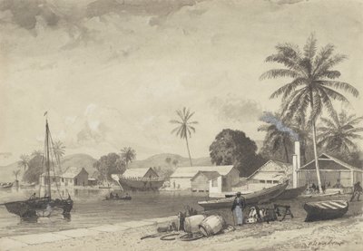 Corbeaux Town, Port of Spain by Michel Jean Cazabon